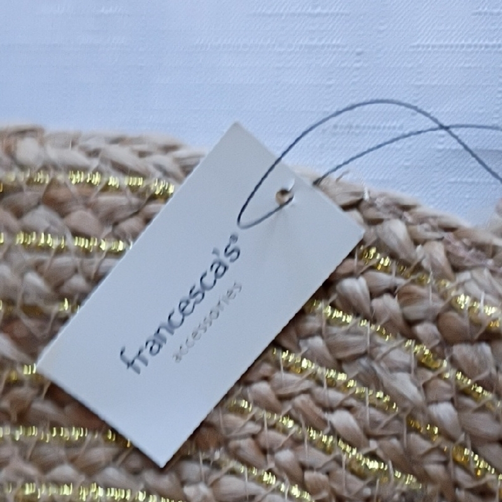 Francesca's Collections Gold and Tan Jute Tote - Picture 10 of 14